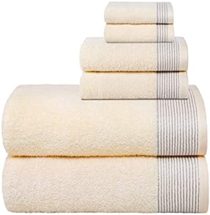 Belizzi Home 100% Cotton Ultra Soft 6 Pack Towel Set, Contains 2 Bath Towels 28x55 inchs, 2 Hand Towels 16x24 inchs & 2 Washcloths 12x12 inchs, Compact Lightweight & Highly Absorbant - Ivory