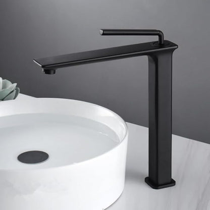Bathroom Faucet Brushed Gold Brass Basin Cold and Hot Water Mixer Sink Tap-Black Tall(Black Tall)