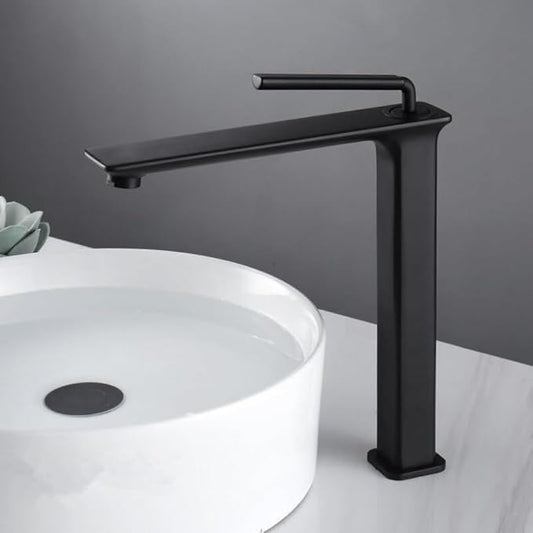 Bathroom Faucet Brushed Gold Brass Basin Cold and Hot Water Mixer Sink Tap-Black Tall(Black Tall)