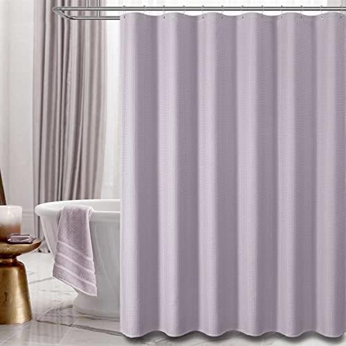 Dynamene Extra Wide Waffle Shower Curtain 256 GSM Fabric 108x72 Lavender
