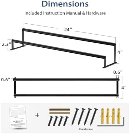 24 Inch Stainless Steel Double Towel Rack for Rentals,Apparment Essentials