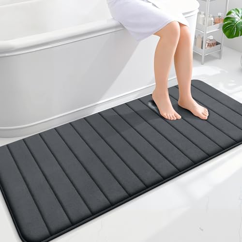 OLANLY Memory Foam Long Bathroom Rugs Runner 59x24, Super Soft Absorbent