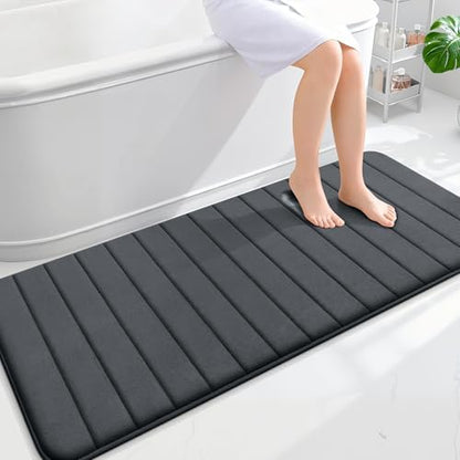 OLANLY Memory Foam Long Bathroom Rugs Runner 59x24, Super Soft Absorbent