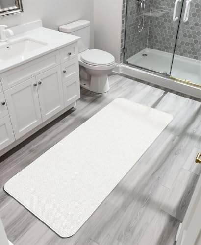 Bosap Bath Mat,Ultra Thin Bathroom Runner Rugs,Large Bath Mats for Bathroom,Quick Dry,Non-Slip,Machine Washable,Low Pile,Bath Rug,Shower Outside,Sink,Home Decor Accessories.Cream,3'x5'(36x60inch)