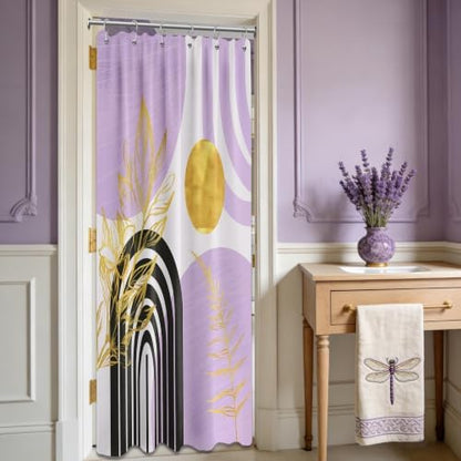 Light Purple Stall Shower Curtain, 36X72 in Narrow Small, Mid Century