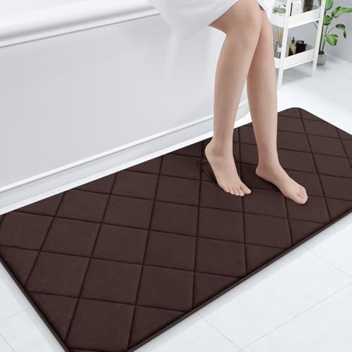 OLANLY Memory Foam Bath Mat 59x24, Ultra Soft and Absorbent Bathroom Rugs