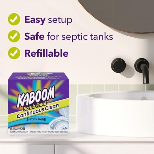 Kaboom Scrub Free! Continuous Clean with OxiClean, 3-Pack Refill