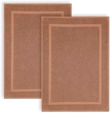 COTTON CRAFT Bath Mats - 2 Pack Tub Shower Floor Mat - 21x30 - Mocha