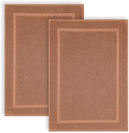COTTON CRAFT Bath Mats - 2 Pack Tub Shower Floor Mat - 21x30 - Mocha