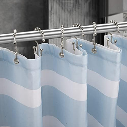 Titanker Shower Curtain Hooks Rings, Rust Resistant Metal Double Glide Shower Hooks Rings for Bathroom Shower Rods Curtains, Set of 12 Hooks - Nickel