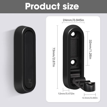 Dntorx Folding Wall Hooks, 2 Pcs Foldable Black Coat Hooks Heavy Duty Foldable Hook Bathroom Towel Hooks Robe Hooks Wall Mounted for Hanging Coat Towels Clothes Hat Bags Keys