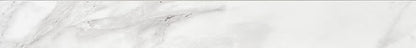 Daltile Perpetuo 3" x 24" Marble Look Porcelain Floor Bullnose Trim in Polished Brilliant White | (Sold by The Piece)