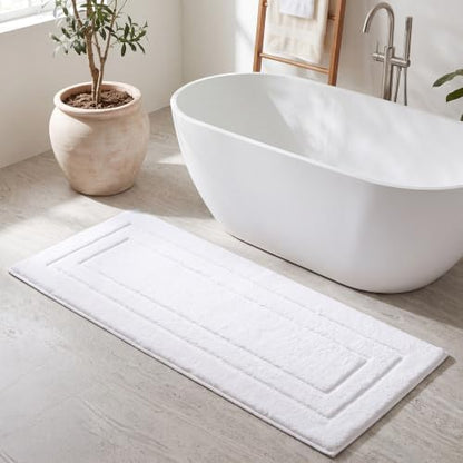 GRANNY SAYS White Bathroom Runner Rug 59" x 24", Soft Microfiber Bath Mat