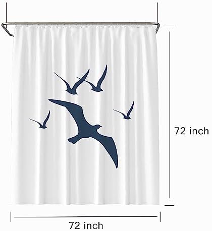 LLSCL Fabric Shower Curtain Liner with Magnets, Waterproof Hotel Quality, 72 x 72 Machine Washable