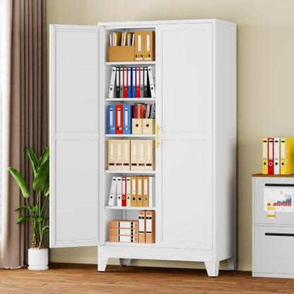 78.7" Tall Metal Pantry Cabinet, Freestanding Kitchen Storage Cabinet