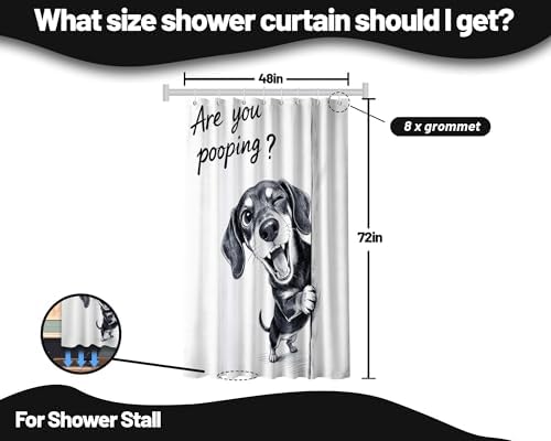 Small Stall Shower Curtain Rv Cute Dog, 48 x 72 Inchs