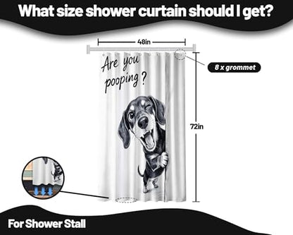Small Stall Shower Curtain Rv Cute Dog, 48 x 72 Inchs