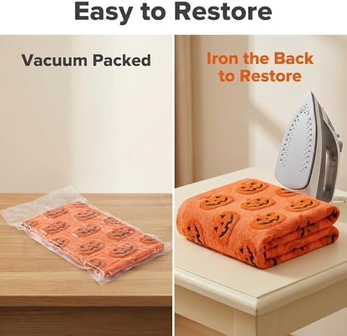 2 Pack Halloween Hand Towels 100% Cotton Jacquard ack-O'-Lantern Halloween Kitchen Towels White Bathroom Towels Set Seasonal Bathroom Decor (Orange ack-O'-Lantern)