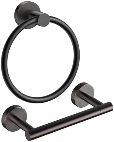 FORIOUS Toilet Paper Holder and Towel Ring Set, Bathroom Accessories Set
