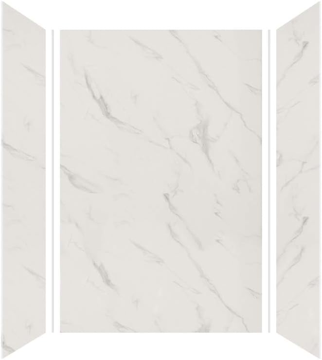 Transolid EWK483672-41 Expressions 3-Panel Shower Wall Kit, 36-in L x 48-in W x 72-in H, Bianca
