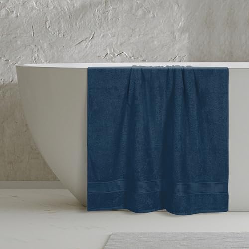 Belizzi Home Cotton 2 Pack Oversized Bath Sheet 35x70, Large Bath Sheet, Ultra Soft, Absorbent, Compact, Eco-Friendly, Recyclable, Quick Drying and Lightweight Towel - Mineral Blue