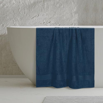 Belizzi Home Cotton 2 Pack Oversized Bath Sheet 35x70, Large Bath Sheet, Ultra Soft, Absorbent, Compact, Eco-Friendly, Recyclable, Quick Drying and Lightweight Towel - Mineral Blue