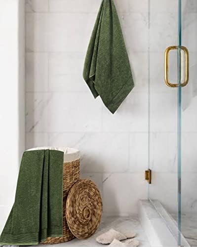 Belizzi Home Ultra Soft 2 Pack Oversized Bath Towel Set 28x55 inches, 100% Cotton Large Bath Towels, Ultra Absorbant Compact Quickdry & Lightweight Towel, Ideal for Gym Travel Camp Pool - Olive Green