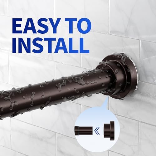Mcrbeay Shower Curtain Rod, 1" Diameter Heavy Duty Tension Shower Rod