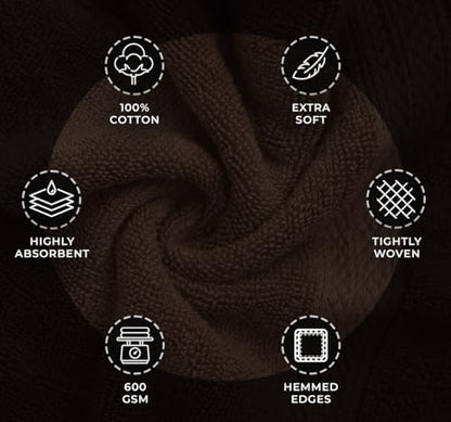 Avalon Towels Chocolate Brown Towels, Brown Towel Set, 8pc