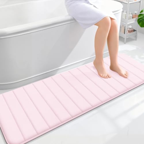 OLANLY Memory Foam Long Bathroom Rugs Runner 59x20, Super Soft Absorbent