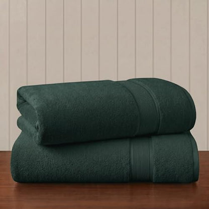 Madison Park Cotton Bath Sheet 2 Piece Oversized, 800GSM, 34" x 68" Green
