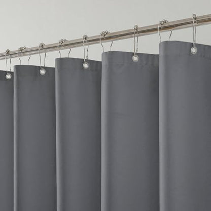 1 Pack Water-Repellent Fabric Shower Curtain Liner, 72x72 Grey