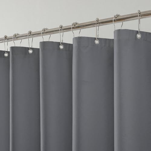 1 Pack Water-Repellent Fabric Shower Curtain Liner, 72x84 Grey