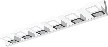 Ralbay Modern Chrome Bathroom Vanity Lights Dimmable 6 Lights Acrylic Stainless Steel Modern LED Vanity Light Fixtures for Bathroom Lighting Dimmable 6000K Cool White Light