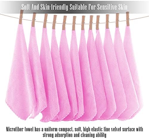 TENSTARS 12 Pack Premium Washcloths Set - Quick Drying- Soft Microfiber Coral Velvet Highly Absorbent Wash Clothes - Multipurpose Use as Bath, Spa, Facial, Fingertip Towel (Frozen Berry)