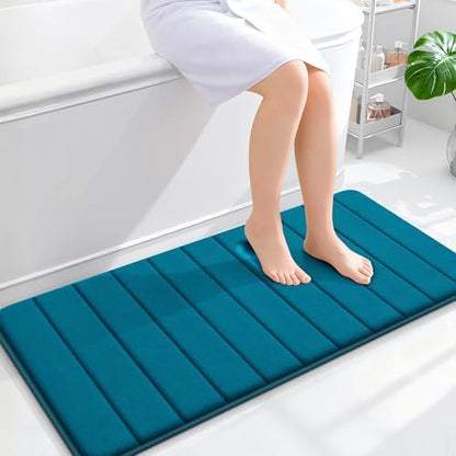 OLANLY Memory Foam Long Bathroom Rugs Runner 44x20, Super Soft Absorbent