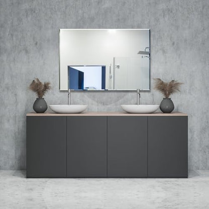 Bathroom Mirror for Over Sink 40x30 Inch Frameless Wall Mirror Beveled Edge