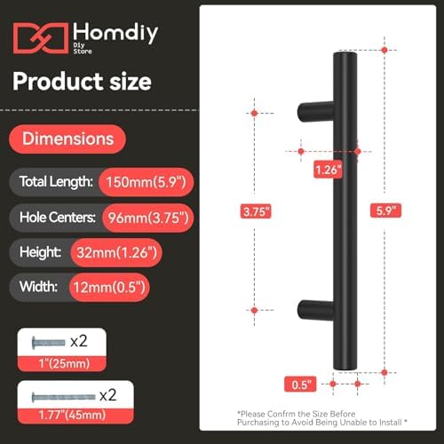 homdiy 25Pack 3.75in Cabinet Handles Black Kitchen Cabinet Pulls Drawer Pulls for Dresser Drawers