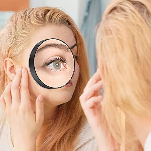 MIYADIVA 20X Magnifying Mirror, Small Travel Mirror with Suction Cup and Tweezers, 3.5 Inches