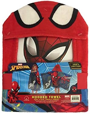 Marvel Spiderman Kids Hooded Towel 22 x 51 In Cotton Poncho for Kids