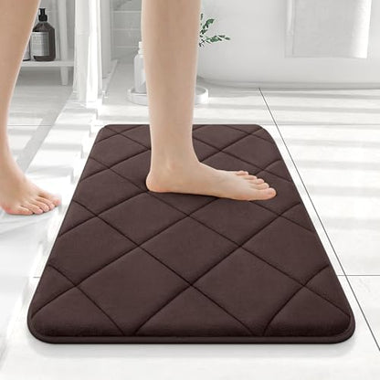 OLANLY Memory Foam Bath Mat 24x16, Ultra Soft and Absorbent Bathroom Rugs