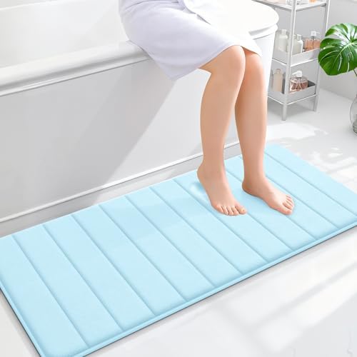 OLANLY Memory Foam Long Bathroom Rugs Runner 47x20, Super Soft Absorbent