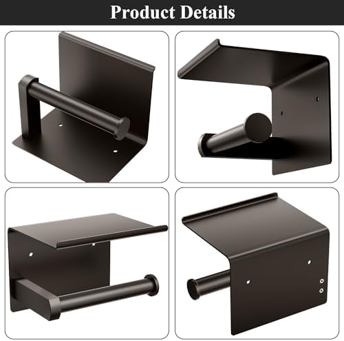Toilet Paper Holder with Shelf Wall Mounted Toilet Paper Roll Dispenser