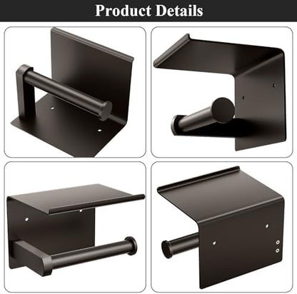 Toilet Paper Holder with Shelf Wall Mounted Toilet Paper Roll Dispenser