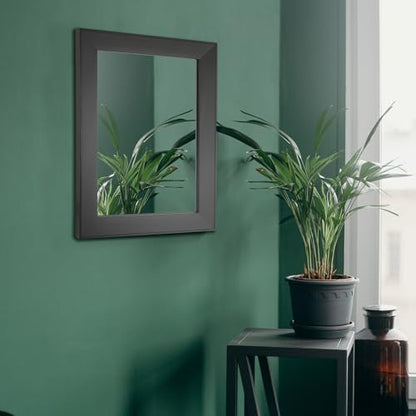 Ruomeng Rectangular Wall Mirror 12" x 16" Framed Mirror for Bathroom Black
