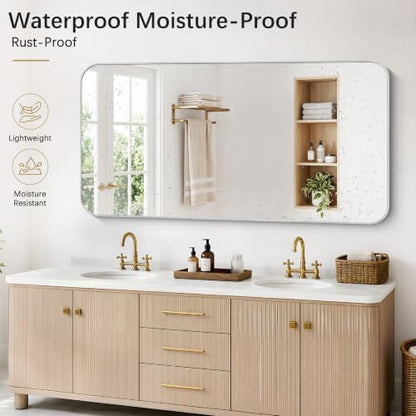 DESBING 72"x36" Bathroom Mirror for Over Sink, Silver Framed Wall Mirror