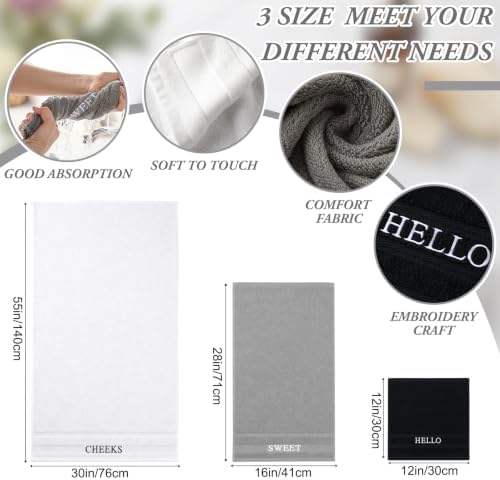 Hahafelt Decorative Bathroom Towel Set,Neutral, Hello Sweet Cheeks