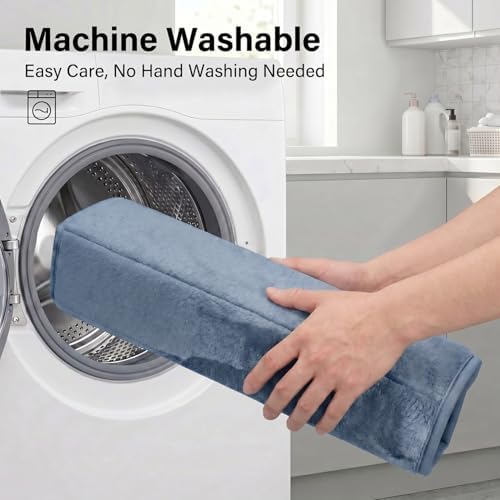 2 Piece Memory Foam Bath Mat Set, Extra Soft Absorbent Bathroom Rugs with U-Shaped Toilet Rug, Non-Slip Backing, Machine Washable, 24x16 + 20x20 U-Shaped, Dusty Blue