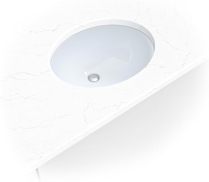 MSI 19.5” (L) x 16.0” (W) x 8.125” (H) Oval Porcelain Ceramic Undermount Bathroom Vanity Vessel Sink, White