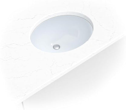 MSI 19.5” (L) x 16.0” (W) x 8.125” (H) Oval Porcelain Ceramic Undermount Bathroom Vanity Vessel Sink, White